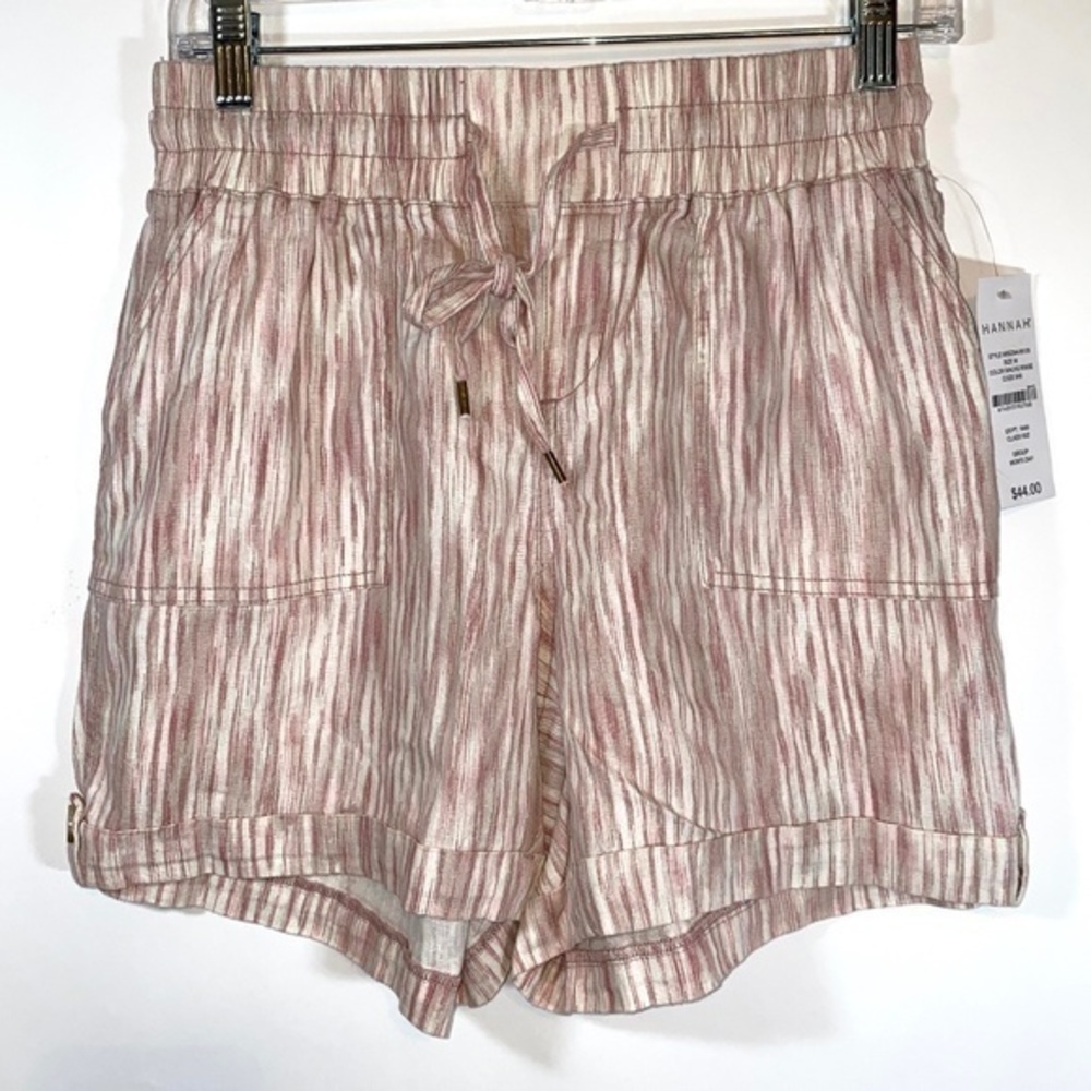 Hannah Linen Blend Wide Leg Shorts NWT size Medium